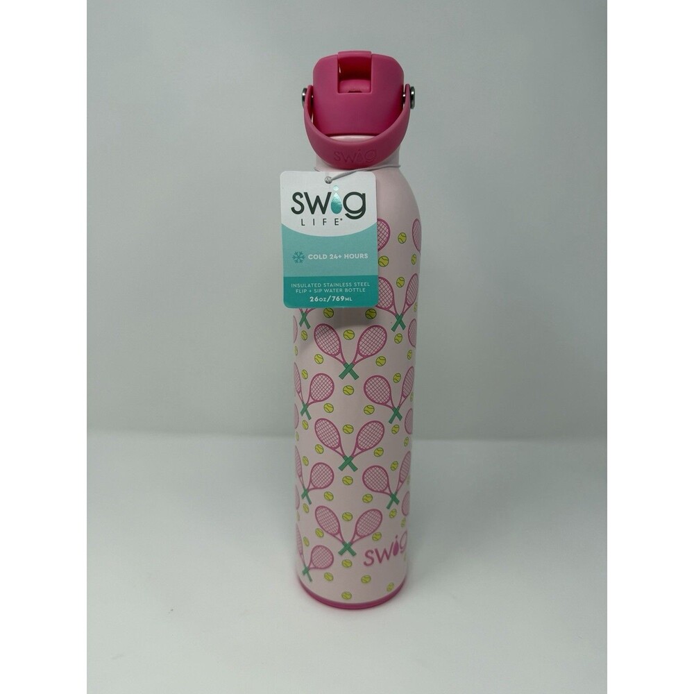 Swig Life 26 Oz Flip + Sip Insulated Stainless Steel Tumbler - Pink, Tennis, NWT